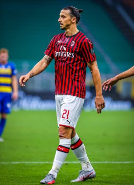 AC Milan 'dan Zlatan Ibrahimoviç, 15 Temmuz 2020' de San Siro Stadyumu 'nda AC Milan ile Parma Calcio arasında oynanan 2019 / 20 karşılaşmasında - Fotoğraf: Fabrizio Carabelli / LM