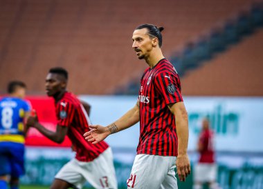 AC Milan 'dan Zlatan Ibrahimoviç, 15 Temmuz 2020' de San Siro Stadyumu 'nda AC Milan ile Parma Calcio arasında oynanan 2019 / 20 karşılaşmasında - Fotoğraf: Fabrizio Carabelli / LM