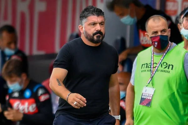 Gennaro Gattuso Trainer Ssc Napoli Während Der Partie Bologna Gegen — Stockfoto