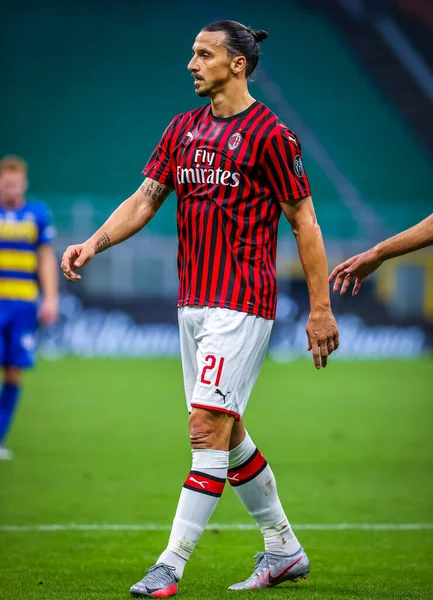 Zlatan Ibrahimovic Milan Serie 2019 Match Mellan Milan Parma Calcio — Stockfoto