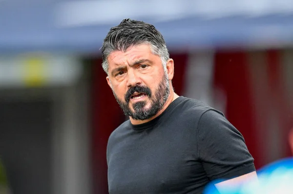 Gennaro Gattuso Trainer Ssc Napoli Während Der Partie Bologna Gegen — Stockfoto