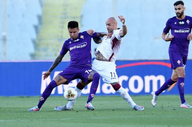 Acf fiorentina 'dan erick pulgar, 19 Temmuz 2020' de İtalya, Floransa 'daki Artemio Franchi Stadyumu' nda Fiorentina 'ya karşı Torino FC' den Simone zaza 'ya karşı savaşıyor - LM / Matteo Papini