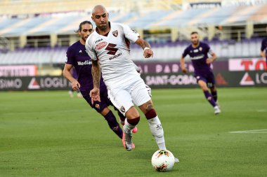 Torino FC 'den simone zaza, 19 Temmuz 2020' de İtalya 'nın Floransa kentindeki Artemio Franchi Stadyumu' nda Torino 'ya karşı Fiorentina maçında faaliyet halinde.