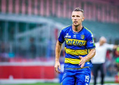 15 Temmuz 2020 'de İtalya' nın başkenti Milan 'daki San Siro Stadyumu' nda oynanan AC Milan-Parma Calcio maçında Parma Calcio 'dan Kurtic - Fotoğraf: Fabrizio Carabelli / LM
