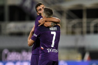 Acf fiorentina takımından Patrick Cutrone, 19 Temmuz 2020 'de İtalya' nın Floransa kentindeki Artemio Franchi Stadyumu 'nda Fiorentina-Torino maçında attığı golü kutluyor - LM / Matteo Papini