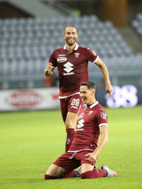 7 sasa lukiç (torino fc), 16 Temmuz 2020 - LM / Claudio Benedetto 'da Torino-Genoa maçında golü kutladı