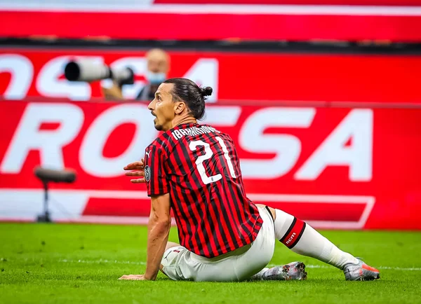 Zlatan Ibrahimovic Milan Serie 2019 Match Milan Parma Calcio San — Stock Photo, Image