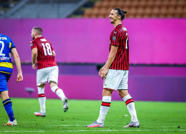 Zlatan Ibrahimovic Milan Serie 2019 Mérkőzés Között Milan Parma Calcio — Stock Fotó