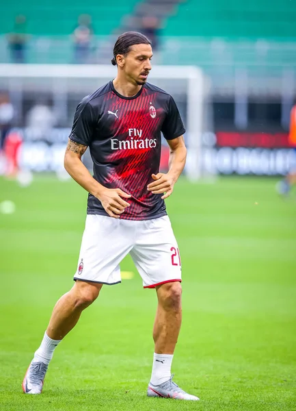 Zlatan Ibrahimovic Milan Serie 2019 Match Mellan Milan Parma Calcio — Stockfoto