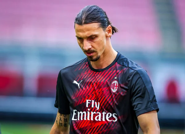 Zlatan Ibrahimovic Milan Serie 2019 Match Mellan Milan Parma Calcio — Stockfoto
