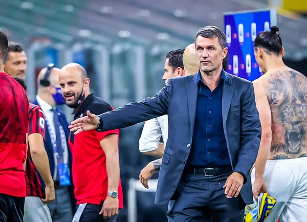 Paolo Maldini Del Milan Durante Partita Serie 2019 Tra Milan — Foto Stock