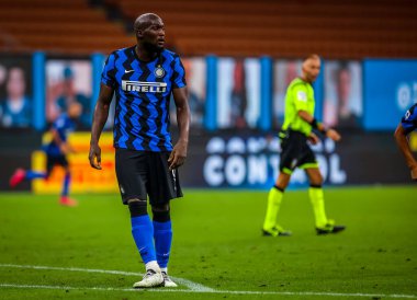 FC Internazionale takımından Romelu Lukaku, FC Internazionale ile SSC Napoli arasındaki maç sırasında 28 Temmuz 2020 - Fotoğraf Fabrizio Carabelli / LM