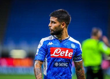 Serie A 2019 / 20 karşılaşmasında SSC Napoli 'den Lorenzo Insigne ile San Siro Stadyumu' nda SSC Napoli arasında 28 Temmuz 2020 - Fotoğraf Fabrizio Carabelli / LM