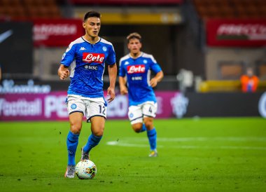 SSC Napoli takımından Eljif Elmas, FC Internazionale ile SSC Napoli arasında 28 Temmuz 2020 tarihinde oynanan SSC Stadyumu karşılaşmasında - Fotoğraf: Fabrizio Carabelli / LM