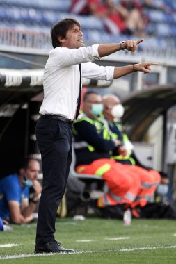 Antonio Conte, 25 Temmuz 2020 'de Cenova, İtalya' daki Cenova-FC Internazionale davasındaki FC jestlerinin yöneticisi - LM / Matteo Papini