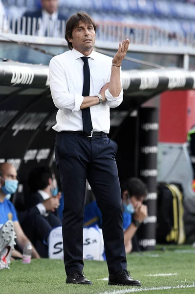 Antonio Conte Manager Inter Gestures Genoa Internazionale Genova Italy July — Stock fotografie