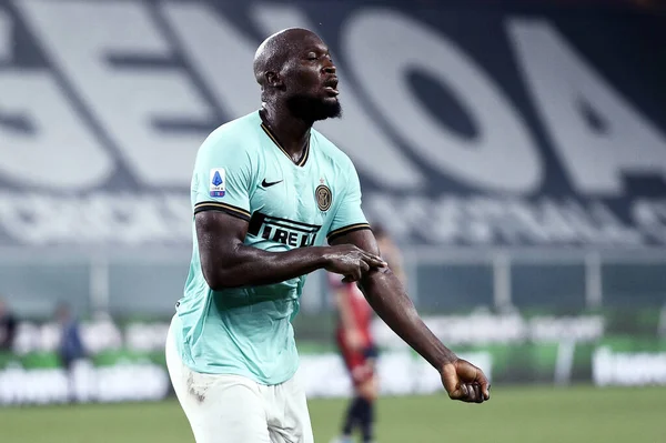 Inter Takımından Romelu Lukaku Cenova Talya Cenova Internazionale Maçında Temmuz — Stok fotoğraf