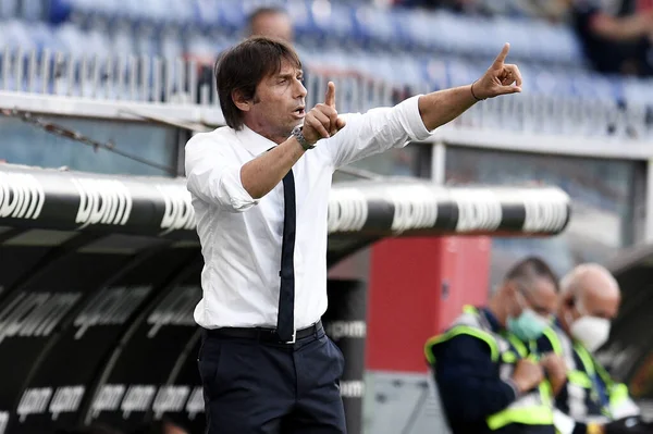 Antonio Conte Manager Inter Gestures Genoa Internazionale Genova Italy July — Stock fotografie