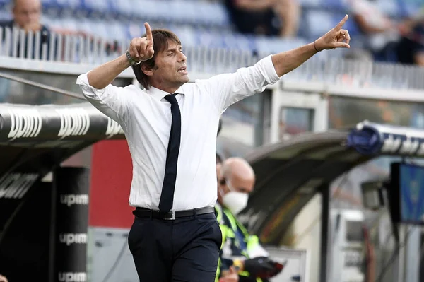 Antonio Conte Manager Inter Gestures Genua Internazionale Genova Włochy Lipca — Zdjęcie stockowe