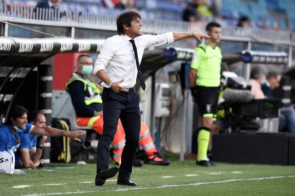 Antonio Conte Manager Inter Gestures Genua Internazionale Genova Włochy Lipca — Zdjęcie stockowe