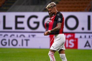 Milan-Cagliari Calcio maçında samu castillejo (milan) Milano, İtalya 'da San Siro Stadyumu' nda, 01 Ağustos 2020 - LM / Luca Rossini
