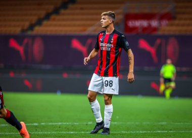 AC Milan 'dan Daniel Maldini, AC Milan ile Cagliari Calcio arasındaki Serie A 2019 / 20 karşılaşmasında 1 Ağustos 2020' de Milan, İtalya 'daki San Siro Stadyumu' nda - Fotoğraf Fabrizio Carabelli / LM