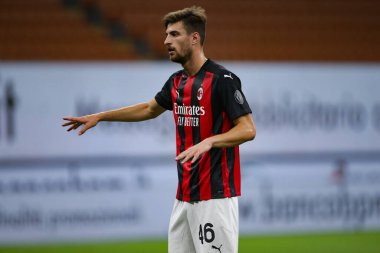 Milan-Cagliari Calcio maçında Matteo gabbia (Milano) Milan, İtalya 'daki Stadio San Siro' da, Ağustos 01: 20 - LM / Luca Rossini