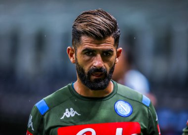 SSC Napoli 'den Elseid Hysaj, 28 Temmuz 2020 tarihinde San Siro Stadyumu' nda FC Internazionale ile SSC Napoli arasında oynanan 2019 / 20 karşılaşmasında - Fotoğraf: Fabrizio Carabelli / LM