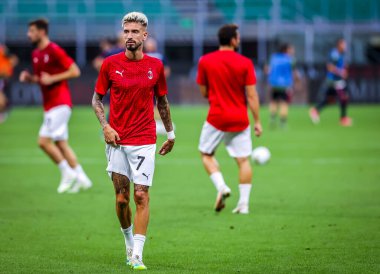AC Milan 'dan Samu Castillejo Serie A 2019 / 20 karşılaşmasında AC Milan ile Cagliari Calcio arasındaki San Siro Stadyumu, Milan, İtalya - Fotoğraf: Fabrizio Carabelli / LM
