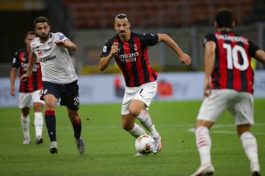 Milan-Cagliari Calcio maçında zlatan ibrahimovic (Milano) Milan, İtalya 'daki Stadyum San Siro' da, 01 Ağustos 2020 - LM / Luca Rossini