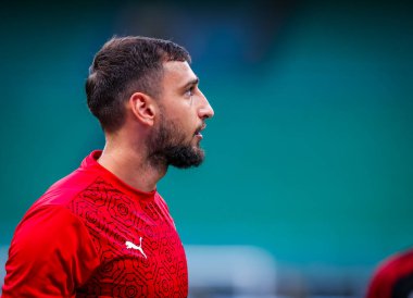 AC Milan 'dan Gianluigi Donnarumma, AC Milan ile Cagliari Calcio arasında 1 Ağustos 2020' de San Siro Stadyumu 'nda oynanan 2019 / 20 karşılaşmasında - Fotoğraf: Fabrizio Carabelli / LM