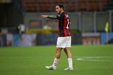 Milan - Cagliari Calcio davasında Dave Calabria (Milano) Milano, İtalya 'daki Stadio San Siro' da, Ağustos 01: 20 - LM / Luca Rossini