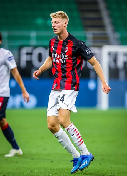 AC Milan 'dan Marco Brescianini, AC Milan ile Cagliari Calcio arasında 1 Ağustos 2020 tarihinde San Siro Stadyumu' nda oynanan 2019 / 20 karşılaşmasında - Fotoğraf: Fabrizio Carabelli / LM