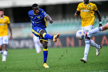 27 Eylül 2020 'de İtalya' nın Verona kentindeki Bentegodi Stadyumu 'nda Hellas Verona - Udinese maçında ebrima colley (hellas verona fc) çekimi
