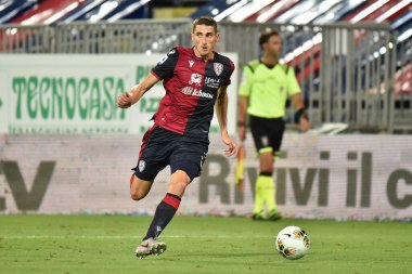 Cagliari Calcio 'dan federico mattiello 29 Temmuz 2020' de İtalya 'nın başkenti Cagliari' deki Sardegna Arena 'da Juventus' a karşı Cagliari maçında