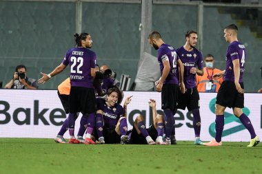 Federico chiesa (fiorentina) mutluluk golü 29 Temmuz 2020 Floransa, İtalya 'da Fiorentina vs Bologna maçında - LM / Matteo Papini