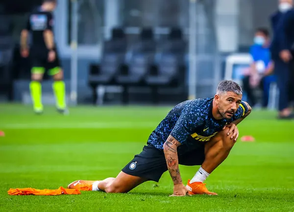 Aleksandar Kolarov Del Internazionale Durante Pretemporada Del Partido Amistoso 2020 — Foto de Stock