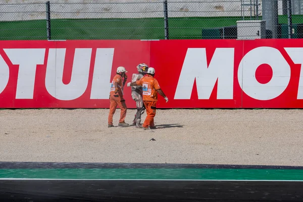 Crash Von Takaaki Nakagami Lcr Honda Idemitsu Beim Grand Prix — Stockfoto