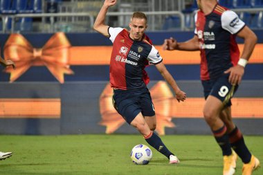 Cagliari Calcio 'nun 26 Eylül 2020' de İtalya 'nın başkenti Cagliari' de SS Lazio 'ya karşı açtığı Cagliari Calcio davasındaki marko rog - LM / Luigi Canu