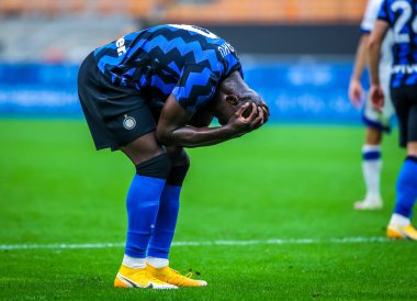 FC Internazionale 'den Romelu Lukaku, FC Internazionale - FC Internazionale - AC Pisa 1909, San Siro Stadyumu - Fotoğraf Fabrizio Carabelli / LM