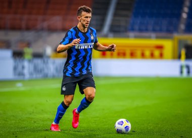 FC Internazionale 'den İvan Perisiç, FC Internazionale ile AC Pisa 1909 arasındaki 2020 / 21 sezonunda 19 Eylül 2020 tarihinde İtalya' nın San Siro Stadyumu 'nda - Fotoğraf Fabrizio Carabelli / LM