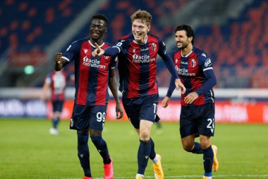 Andrea Skov Olsen (bologna fc), İtalya 'nın Bologna kentindeki Dall & # 39; Ara Stadyumu' nda Bologna - LM / Francesco Scaccianoce maçında gol attıktan sonra kutlama yapıyor.