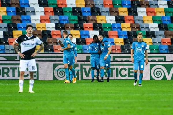 Andrey Galabinov Spezia Calcio Célèbre Après Avoir Marqué Pendant Udinese — Photo