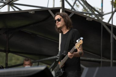 Elisa sırasında Elisa 'nın ekibi Udine' deki Piazza I Maggio 'da yaşıyor. 10 Ekim 2020 - LM / Barbara Domenis