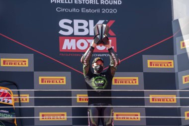 1. Jonathan Rea gbr Kawasaki zx-10rr Kawasaki dünya süper bisiklet yarışları takımı dünya şampiyonluğunu Estoril, Portekiz, İtalya, 17 Ekim 2020 - LM / Otto Moretti 