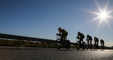 Nik cemazar, jaka primozic, luka lakota, uros repse, matej drinovec - Giro del Friuli 'de Kk kranj takımı - Round 1 Aquileia - Grado, İtalya, Ekim 08 2020 - LM / Luca Tedeschi