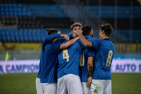Italy Happiness Scoring Gola European Qualifiers Italy U21 Ireland Pisa — Stock Photo, Image