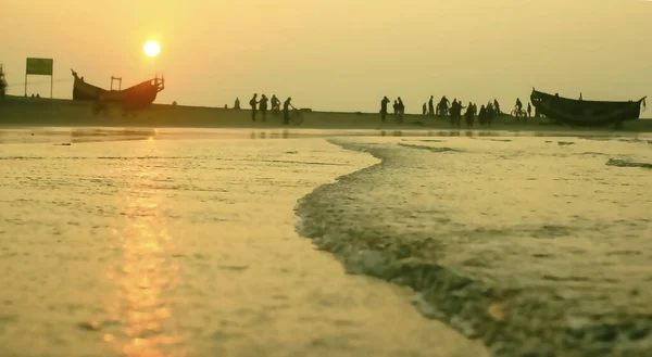 Chittagong Bangladesh Juin 2020 Coucher Soleil Sur Plage Naturelle Île — Photo