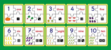 Sayma yazdırılabilir bulmacalar, numara şerit bulmaca iş araçları bulmaca, sayı 1 10 oyunu sayma,