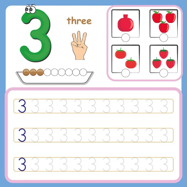 Sayı kartları, sayım ve yazma numaraları, öğrenme numaraları, numaraları izleme çalışma okul öncesi için